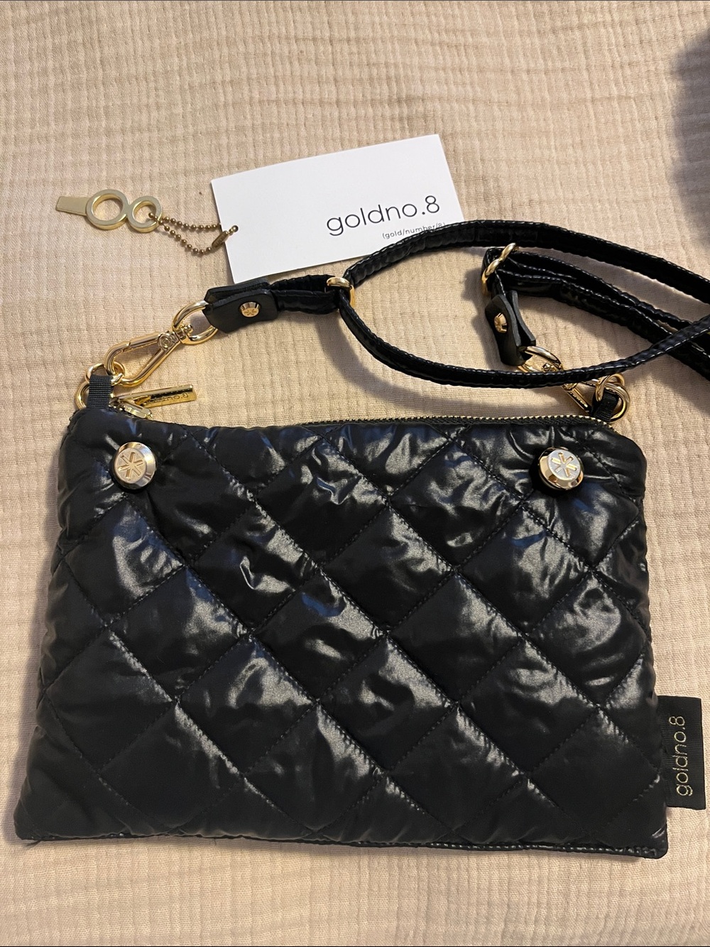 goldno.8 Reversible Pouch With Strap - Black/Sunshine